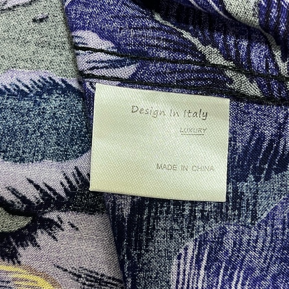 Design in Italy Luxury Men’s Breezy Summer shirt, Size L, Purple plus print - Picture 4 of 5